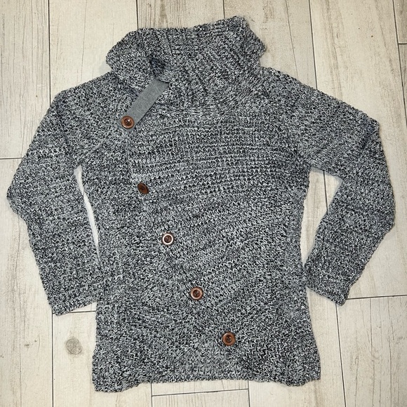 Women's Gray Turtleneck Sweater - Picture 2 of 2